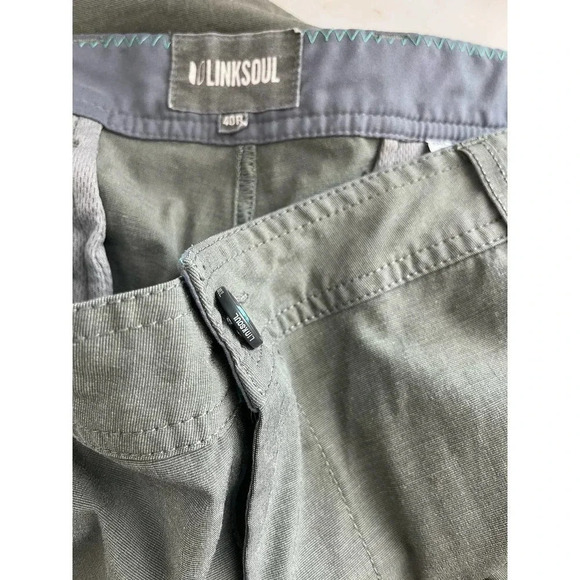 LINKSOUL Mens 40 R Green Poly Cotton Stretch Straight Leg Chino Golf Pants - Picture 8 of 9